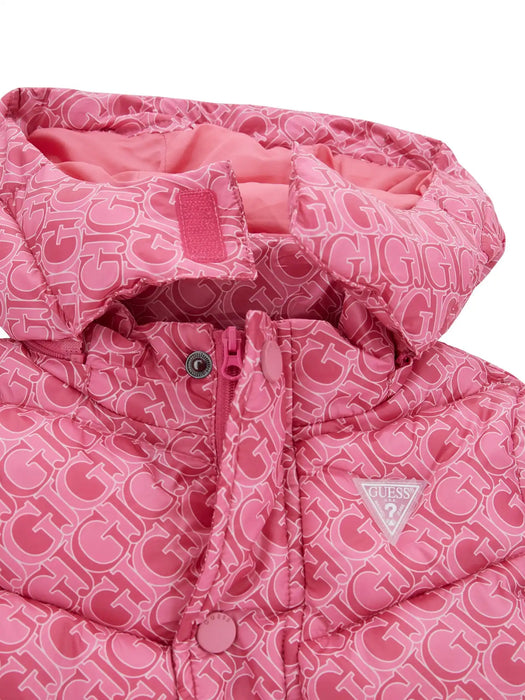 Guess Logo Puffer Jacket - Pink