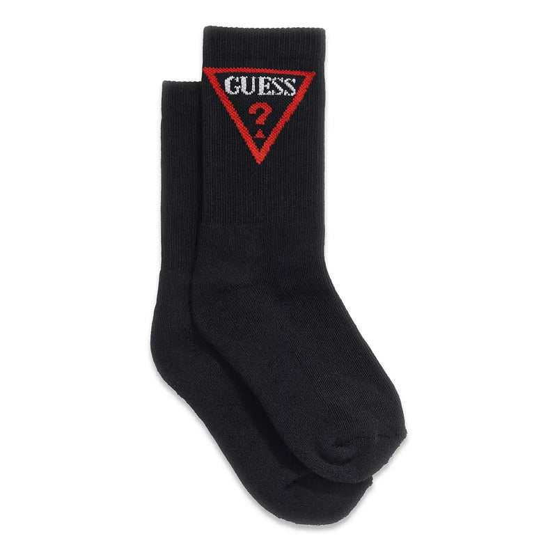 Guess girl's jet black logo socks - h4yz13.