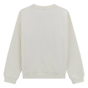 Rear view of the Guess logo sweatshirt.