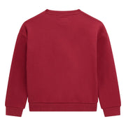 Back of the Guess red logo sweatshirt.