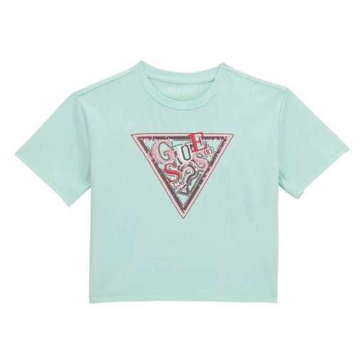 Guess girl's mint green midi t-shirt - j5gi04.