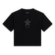 Guess girl's jet black midi t-shirt - j6ri05.