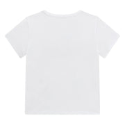 Back of the Guess white midi t-shirt.