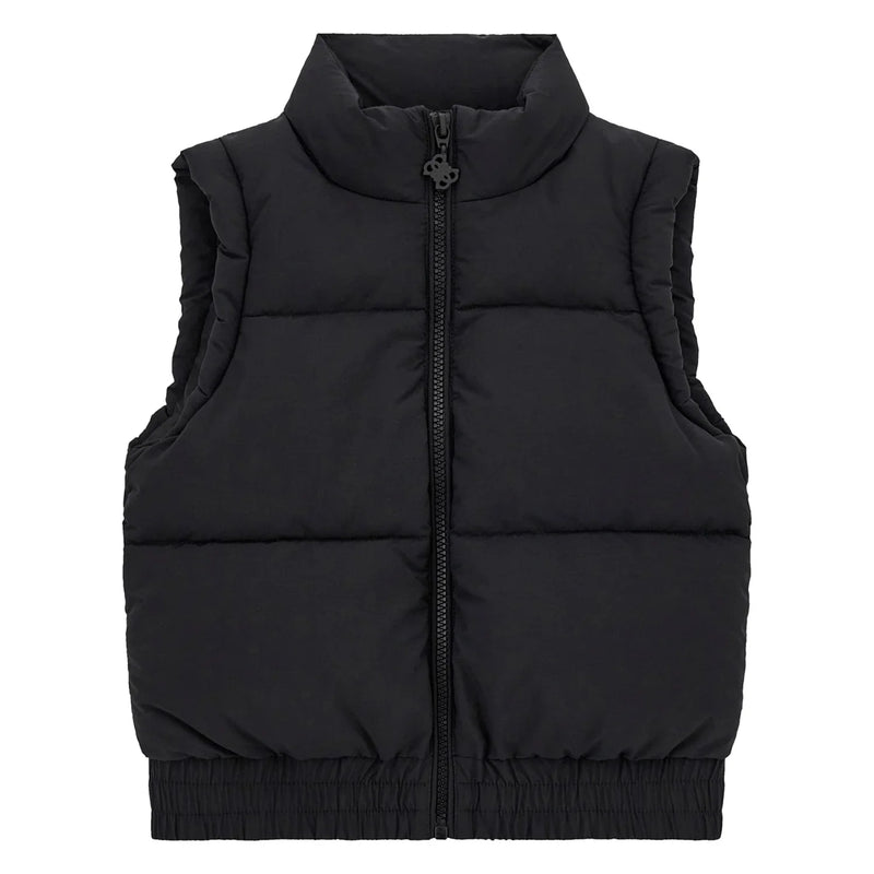Guess girl's jet black padded gilet - j5yn00.