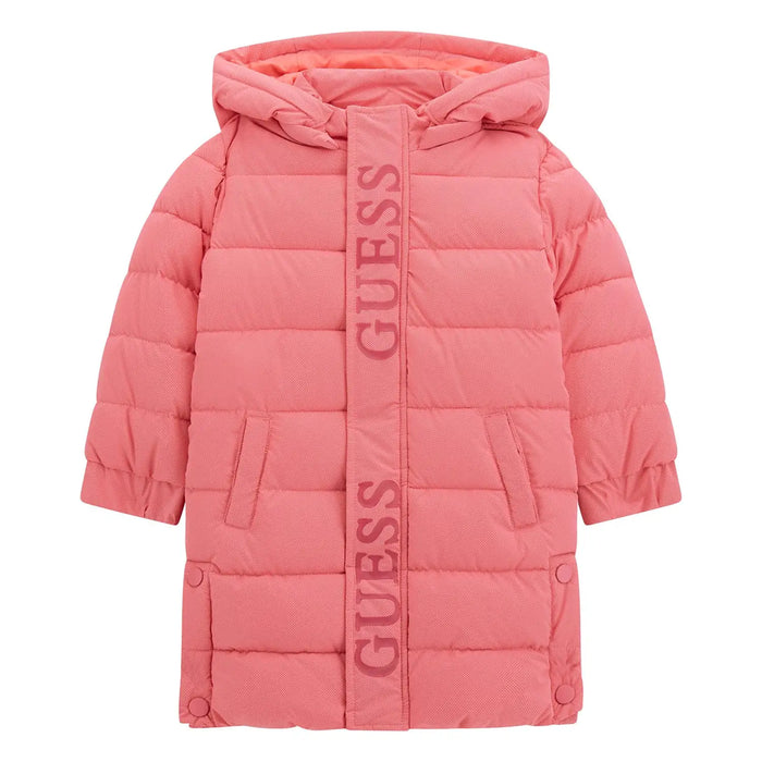 Guess pink long puffer jacket - k4bl03.