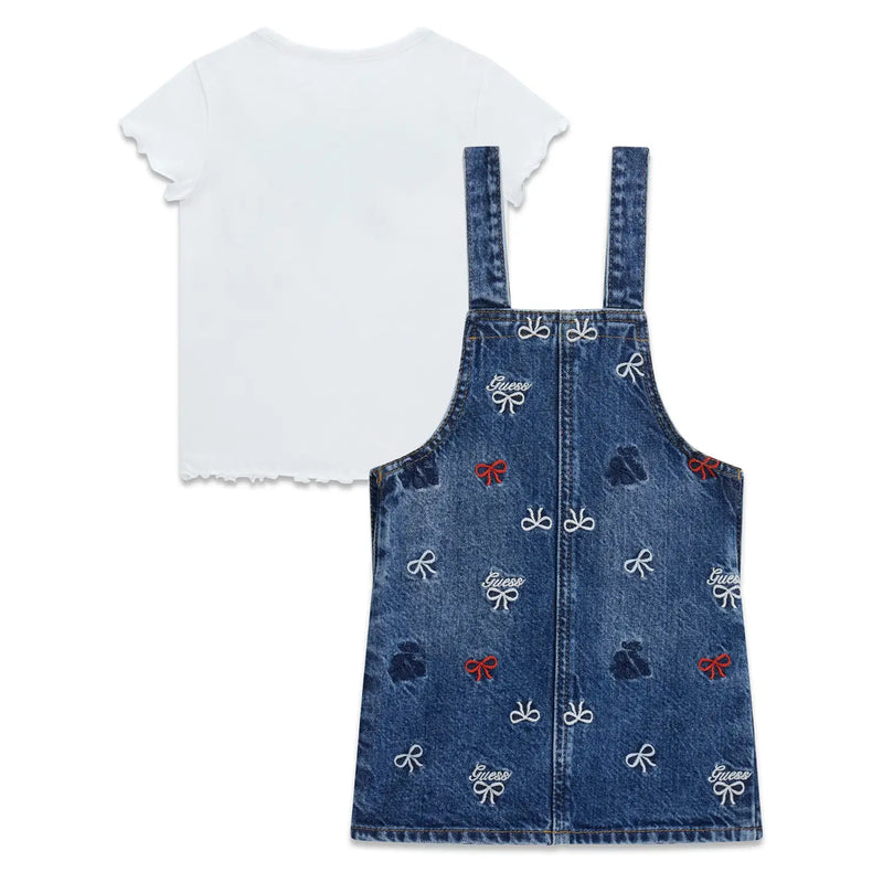 Rear view of the Guess pinafore set.