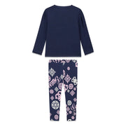 Back of the Guess navy printed leggings set.