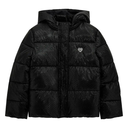 Guess girl's jet black puffer jacket - j5bl13.