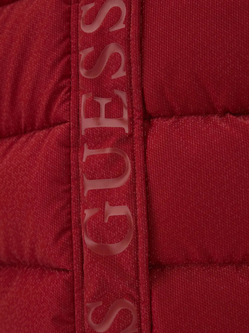 Closer look at the Guess puffer jacket.