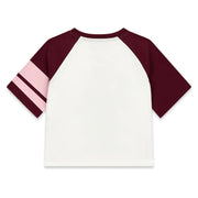 Rear view of the Guess raglan t-shirt.