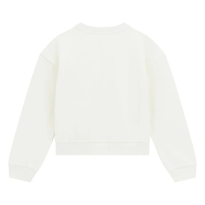 Back of the Guess rhinestone logo sweatshirt.