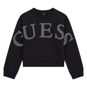 Guess jet black rhinestone logo sweatshirt - j5yq09.