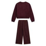 Back of the Guess burgundy rhinestone logo tracksuit.