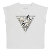 Guess girl's sequin logo t-shirt - j6ri04.