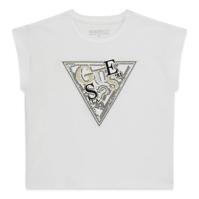 Guess girl's sequin logo t-shirt - j6ri04.