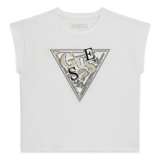 Guess girl's sequin logo t-shirt - j6ri04.