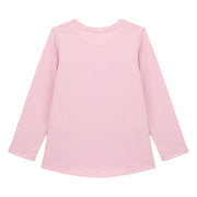 Back of the Guess pink sequin logo t-shirt.