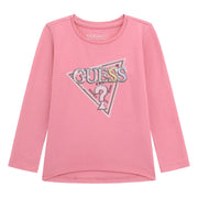 Guess jelly pink sequin logo t-shirt - k5yi10.