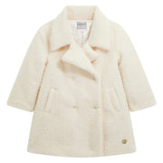 Guess cream white sherpa button coat - k5bl10.