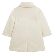 Rear view of the Guess sherpa button coat.
