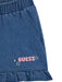 Guess denim shorts with pink logo above the hem.