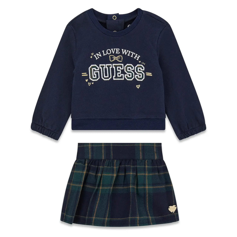 Guess baby girl's plaid skirt set - a6yg07.