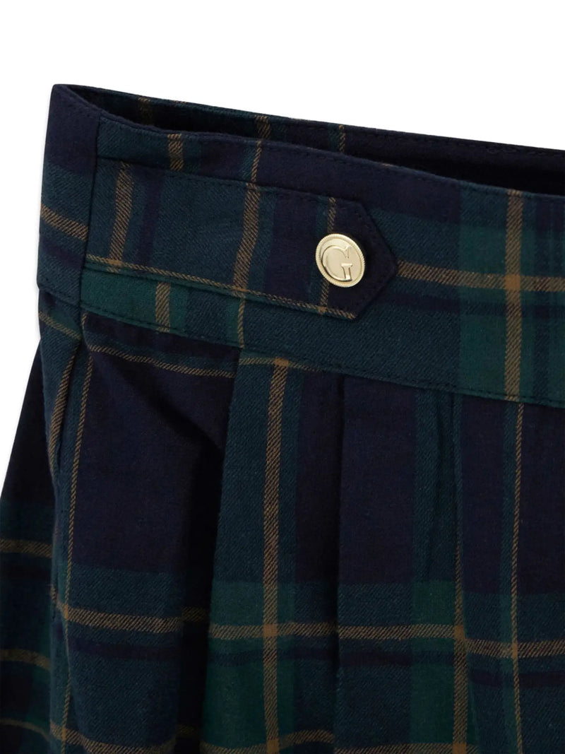 Guess plaid skirt with monogram buttons.