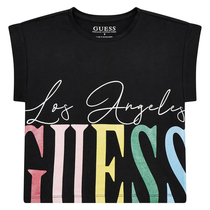 Guess black script logo t-shirt - j5ri00.