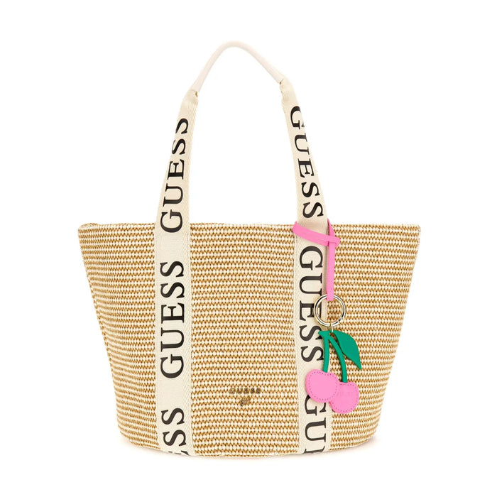 Guess Raffia Tote Bag - Cream