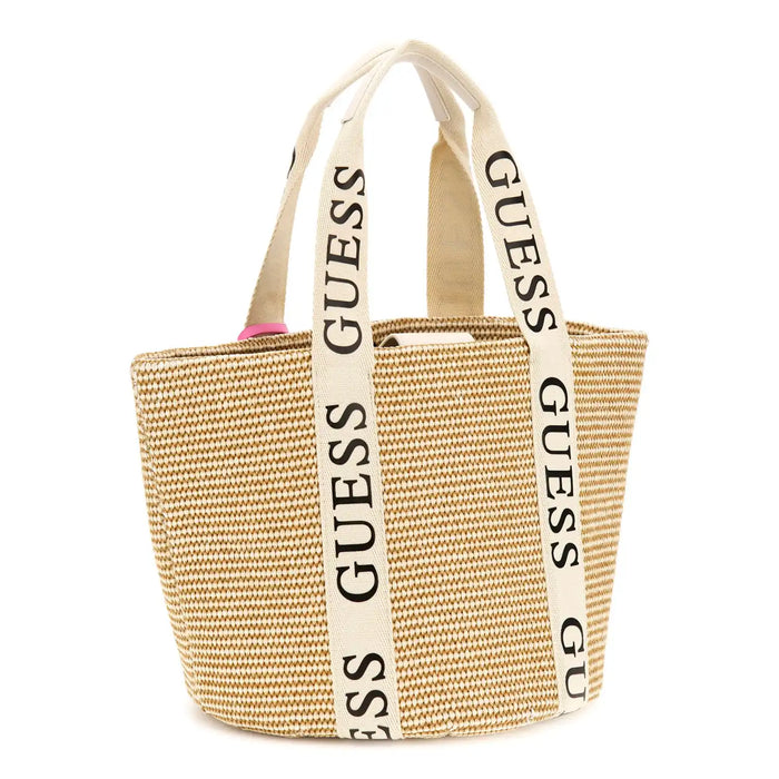 Guess Raffia Tote Bag - Cream