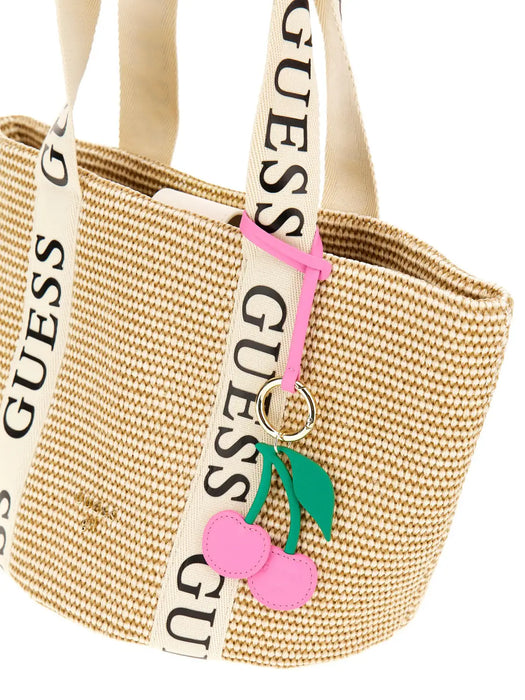 Guess Raffia Tote Bag - Cream