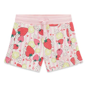 Girl's strawberry print shorts by Guess.