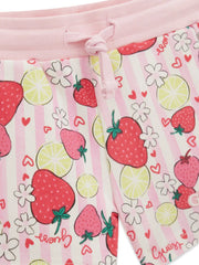 Closer look at the Guess strawberry print shorts.