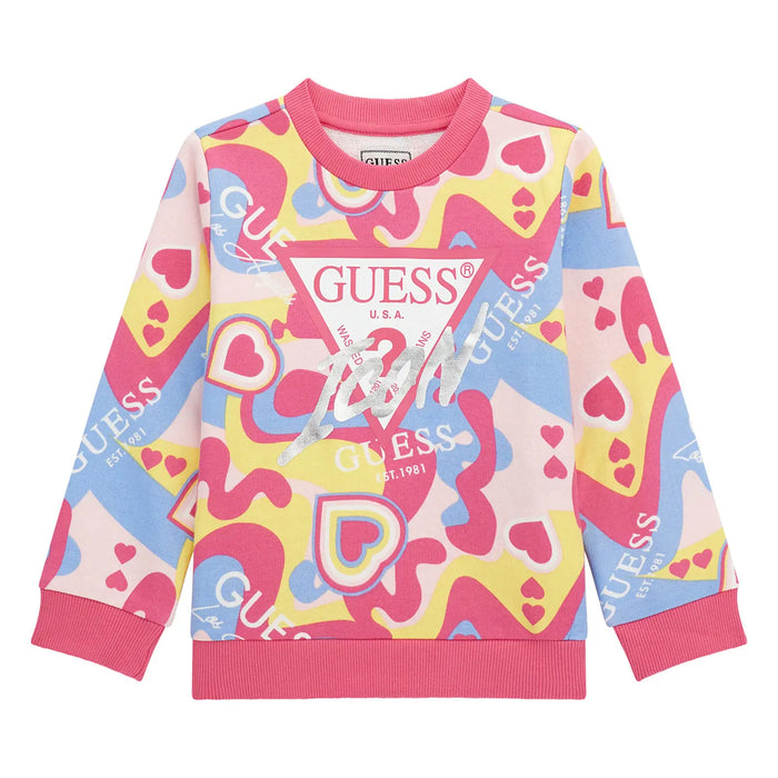 Guess girl's heart print sweatshirt. 