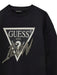 Guess icon logo sweatshirt with rhinestone logo.