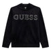 Guess black top with silver rhinestone logo.