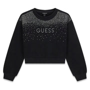 Guess girl's jet black rhinestone sweatshirt - j6bq02.