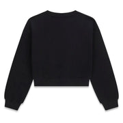 Rear view of the Guess rhinestone sweatshirt.