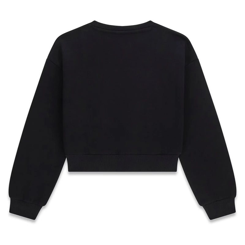 Rear view of the Guess rhinestone sweatshirt.