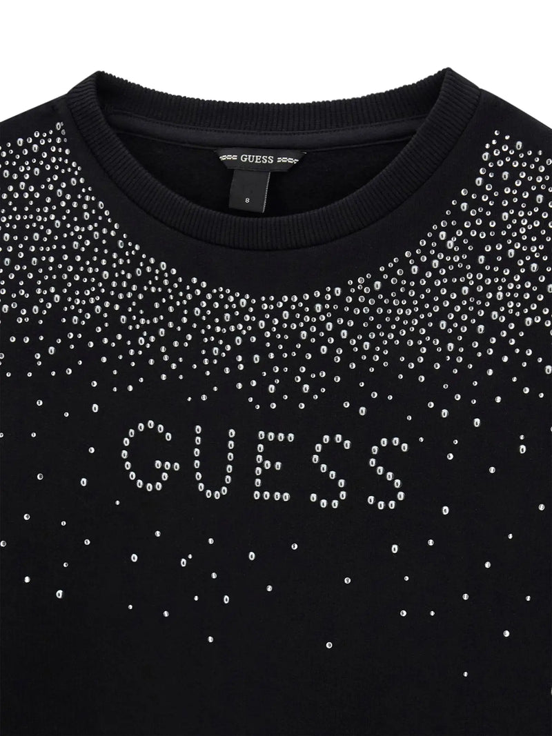 Closer look at the Guess rhinestone sweatshirt.