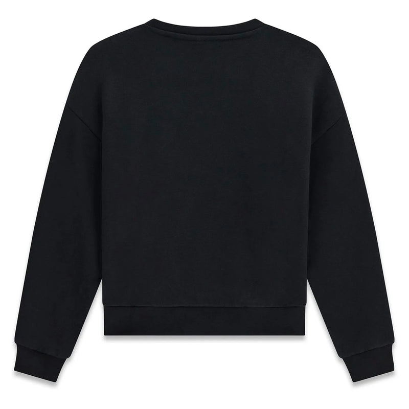 Back of the Guess black embroidered logo sweatshirt.