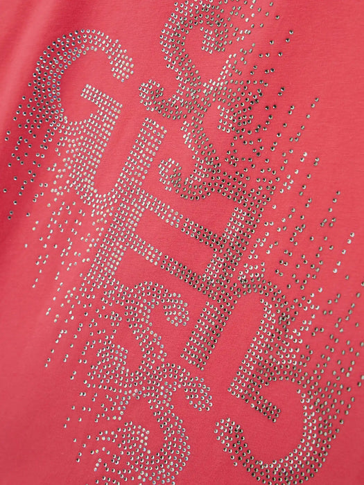 Guess t-shirt with silver rhinestone logo.