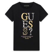 Guess jet black foil logo t-shirt - j6bi01.