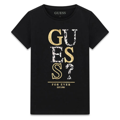 Guess jet black foil logo t-shirt - j6bi01.