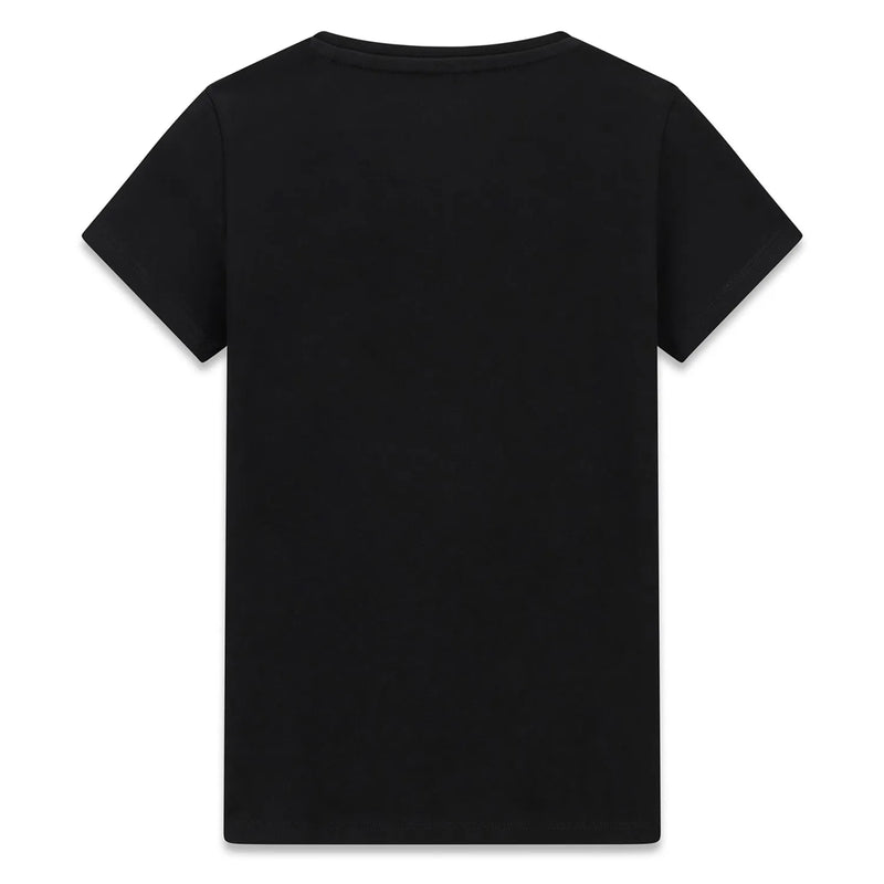 Rear view of the Guess foil logo t-shirt.