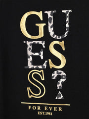 Closer view of the Guess foil logo t-shirt.