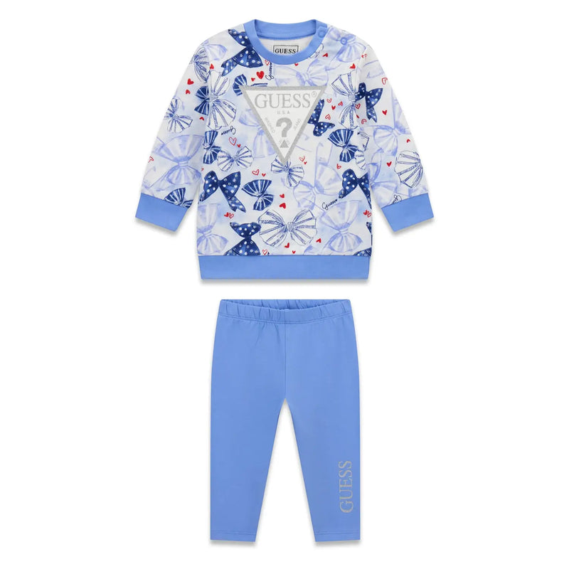 Guess baby girl's bow print leggings set - a6rg08.