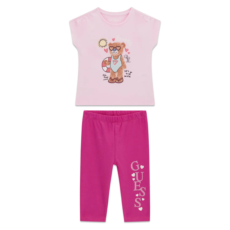 Guess baby girl's teddy bear leggings set - k6gi18.
