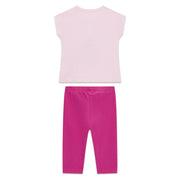 Rear view of the Guess teddy bear leggings set.