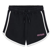 Guess girl's jet black track shorts - j6rd00.